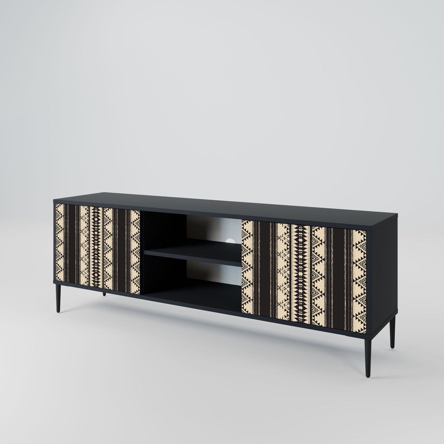 AZTEC 2-Door TV Stand in Black Finish