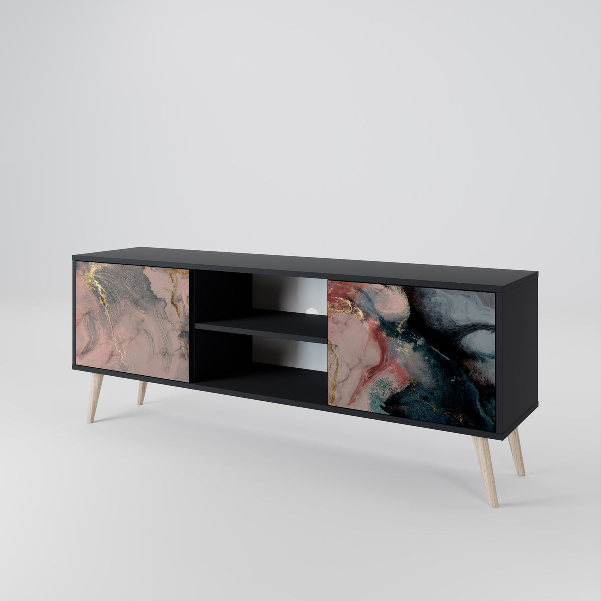 GILDED SWIRLS Mueble de TV de 2 Puertas