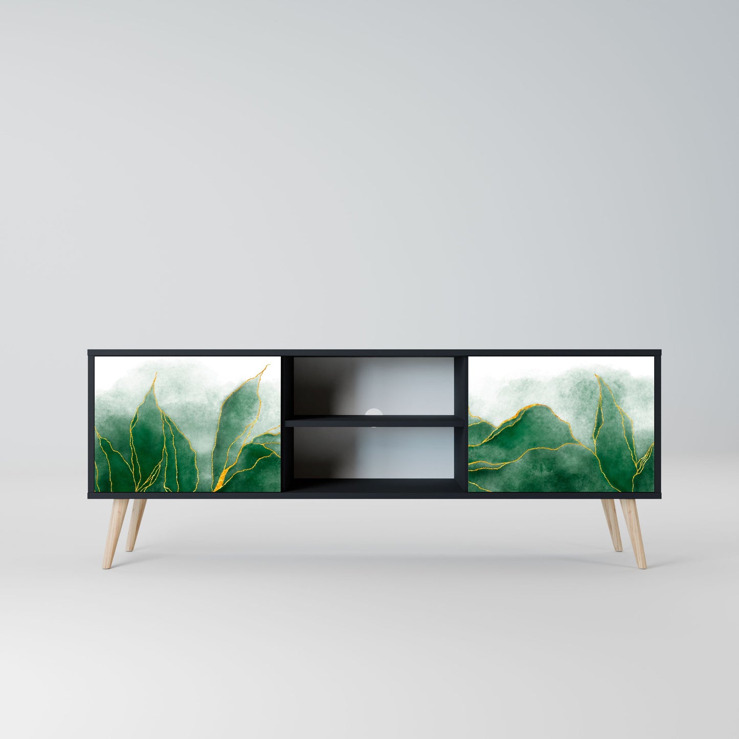 Porta TV EXPENSIVE NATURE a 2 ante in finitura nera