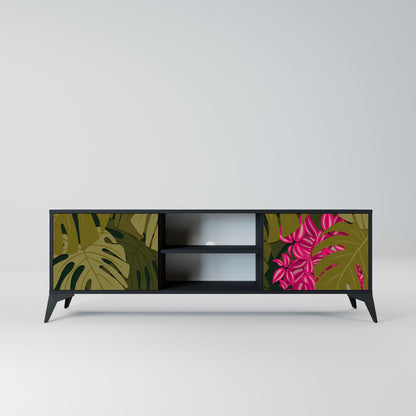 Mobile TV TROPICAL BEAUTY a 2 ante con finitura nera