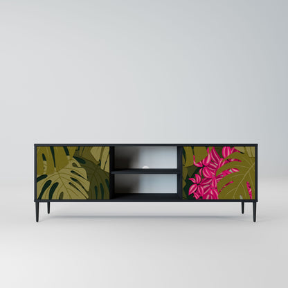 Mobile TV TROPICAL BEAUTY a 2 ante con finitura nera