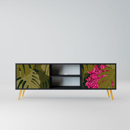 Mobile TV TROPICAL BEAUTY a 2 ante con finitura nera