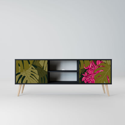 Mobile TV TROPICAL BEAUTY a 2 ante con finitura nera