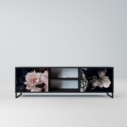 PURE BLOSSOM 2-Door TV Stand in Black Finish