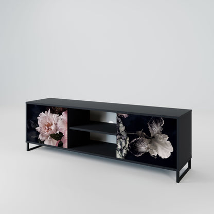 PURE BLOSSOM 2-Door TV Stand in Black Finish