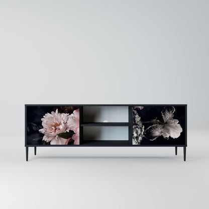 PURE BLOSSOM 2-Door TV Stand in Black Finish