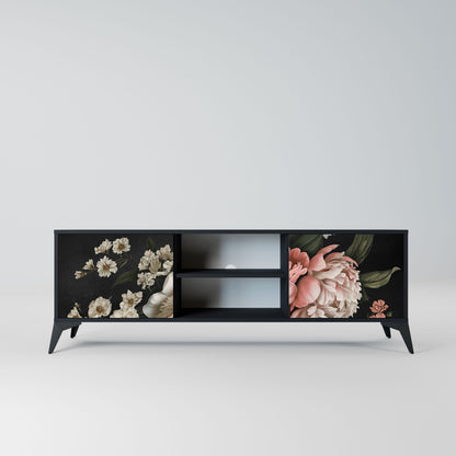 LUSH ELEGANCE 2-Door TV Stand in Black Finish