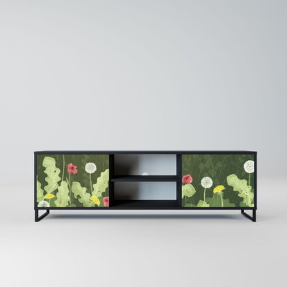 DANDELION AMUSE 2-Door TV Stand in Black Finish