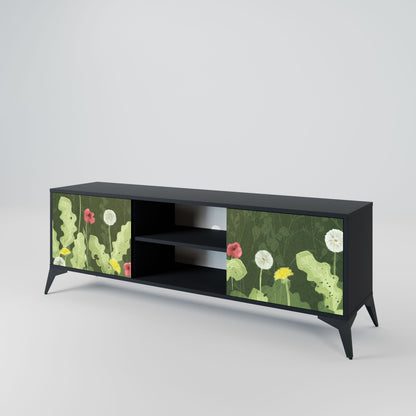 DANDELION AMUSE 2-Door TV Stand in Black Finish