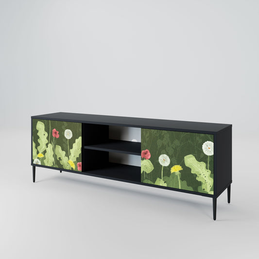 DANDELION AMUSE 2-Door TV Stand in Black Finish