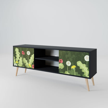 DANDELION AMUSE 2-Door TV Stand in Black Finish