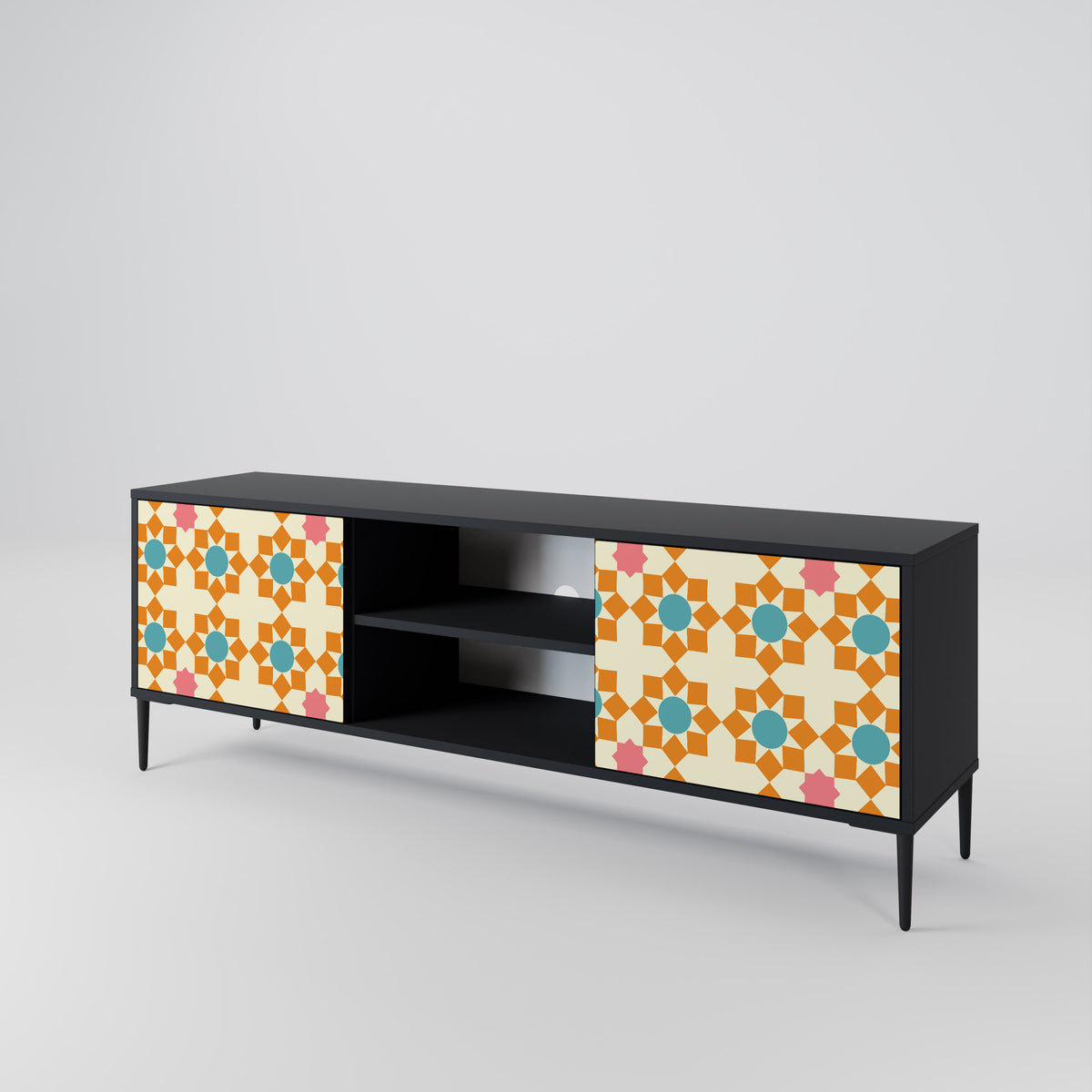 FLORAL DECOR 2-Door TV Cabinet