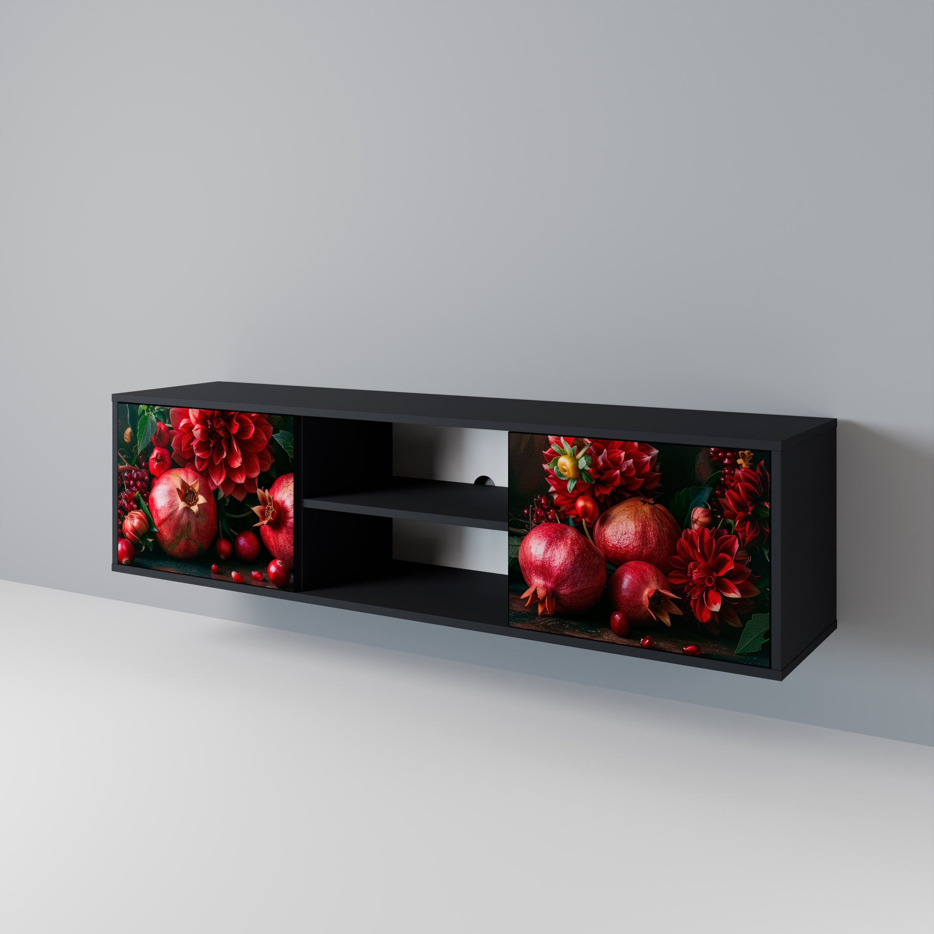 DAHLIAS AND POMEGRANATES 2-Door TV Cabinet