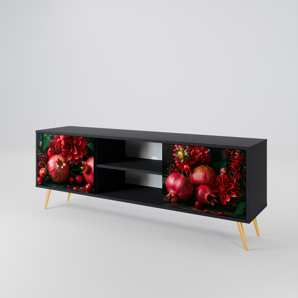 DAHLIAS AND POMEGRANATES Mueble de TV de 2 Puertas