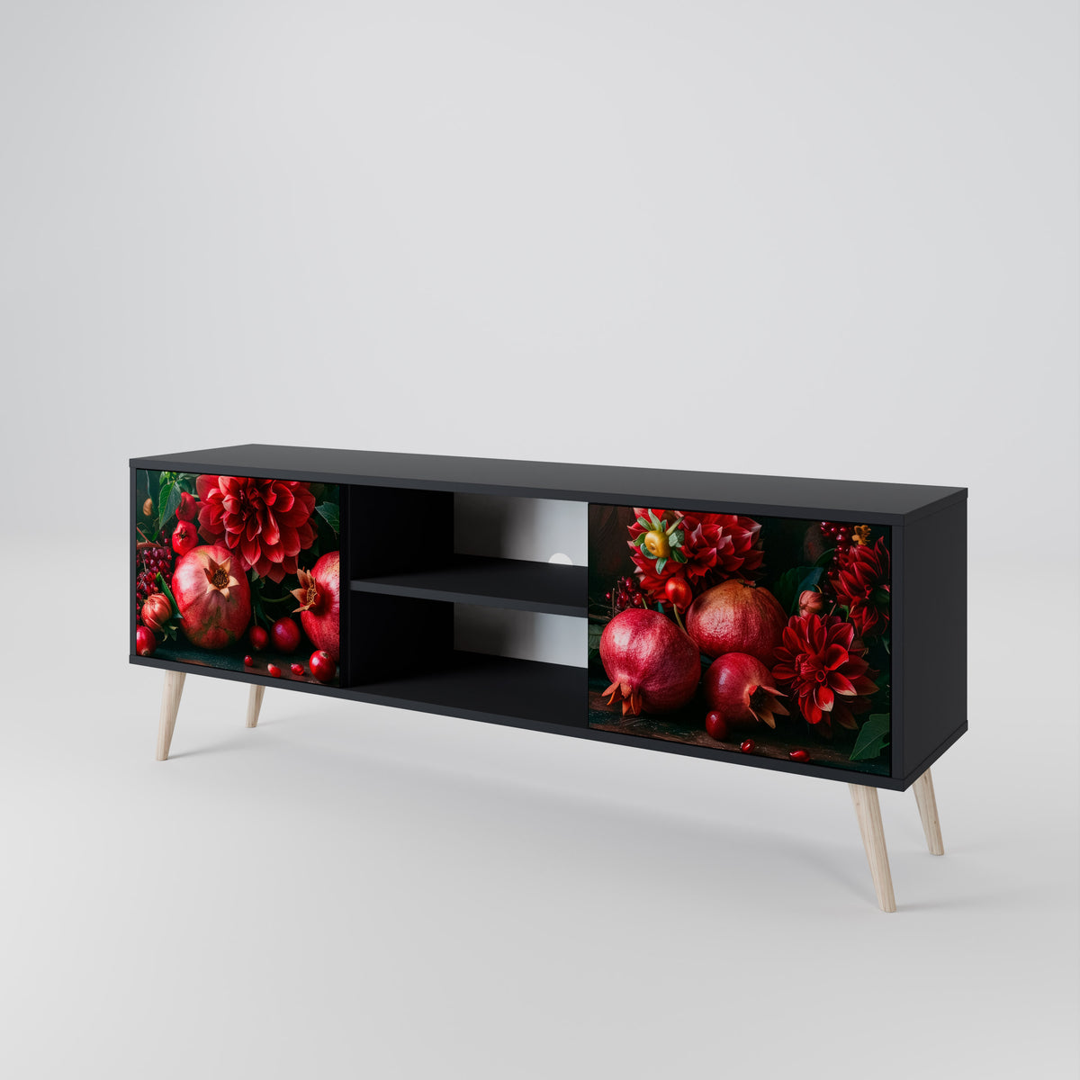 DAHLIAS AND POMEGRANATES Mueble de TV de 2 Puertas