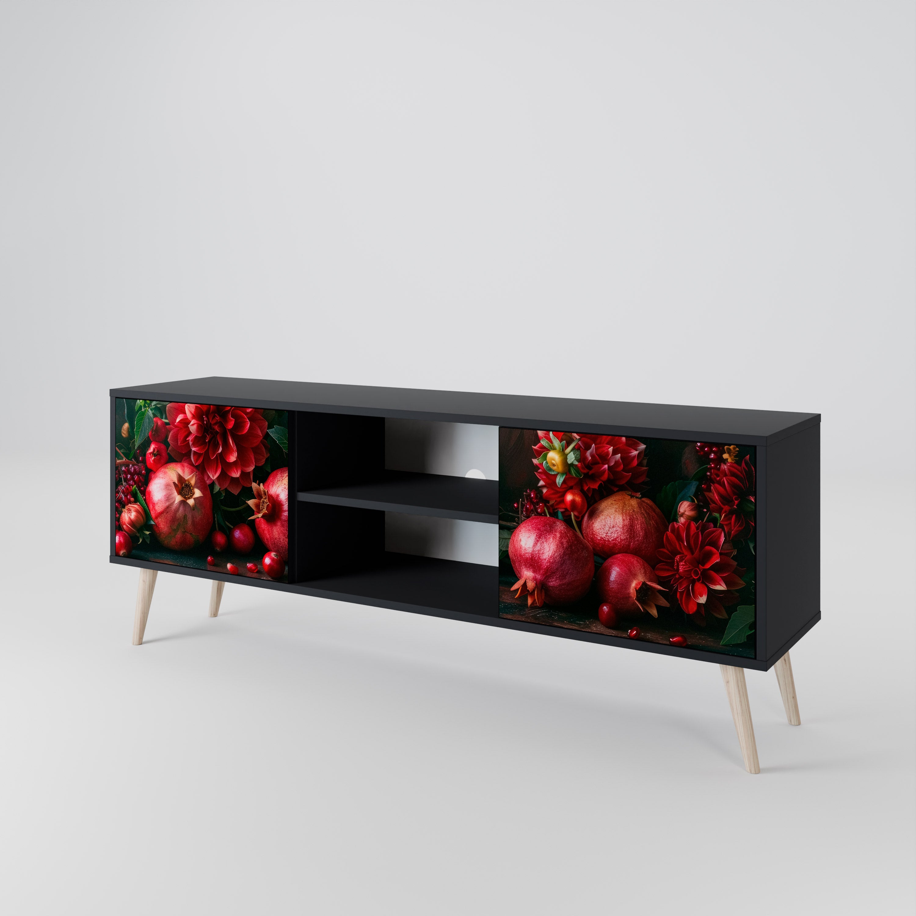 DAHLIAS AND POMEGRANATES 2-Door TV Cabinet