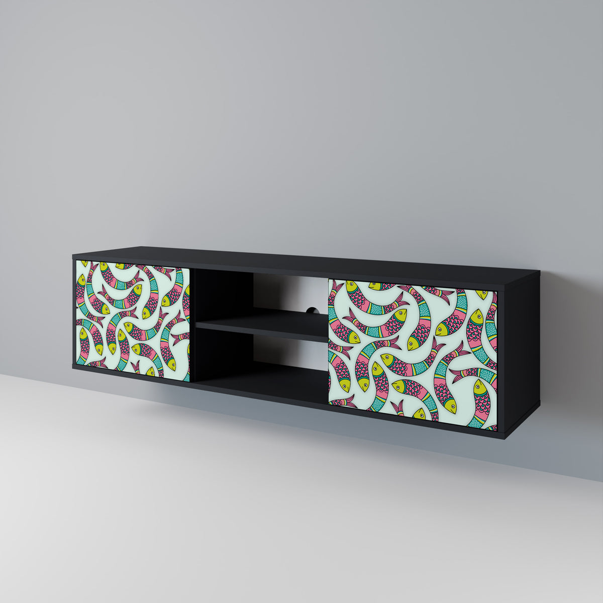 INDIAN FISH Mueble de TV de 2 Puertas