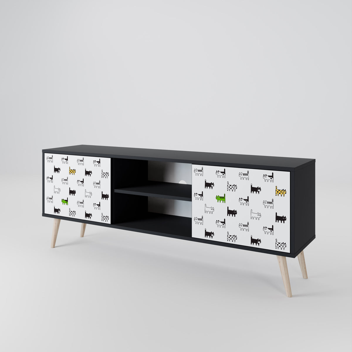 CATS COMPILATION Mueble de TV de 2 Puertas