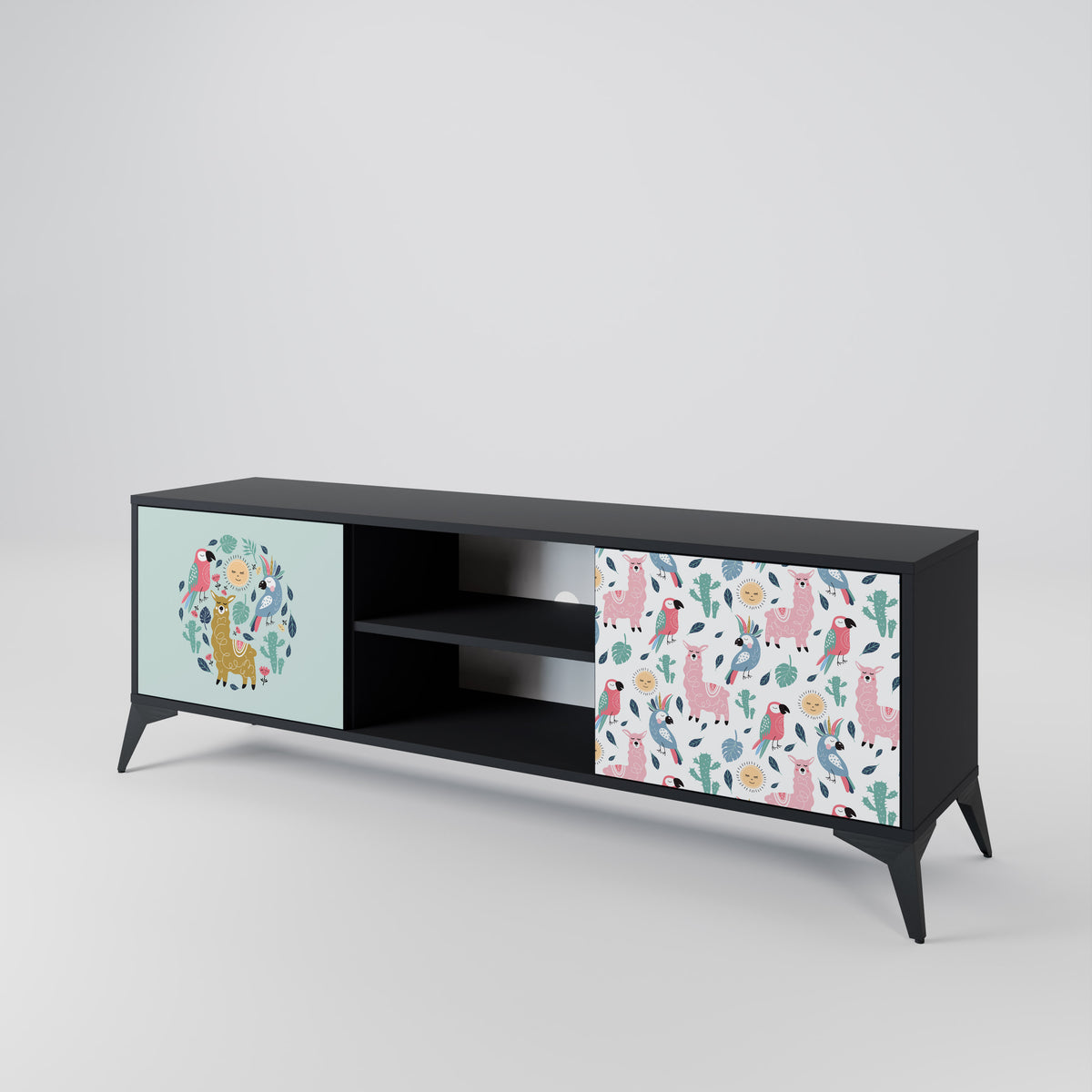 COLORFUL ALPACAS Mueble de TV de 2 Puertas