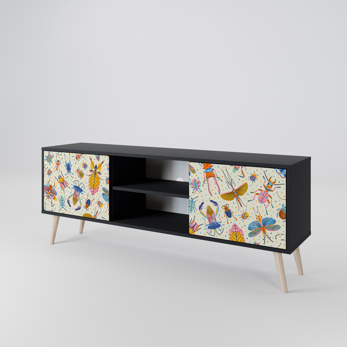 COLORFUL INSECTS Mueble de TV de 2 Puertas