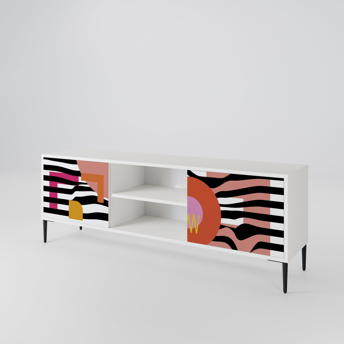 CHROMATIC ABSTRACT 2-türiges TV-Lowboard