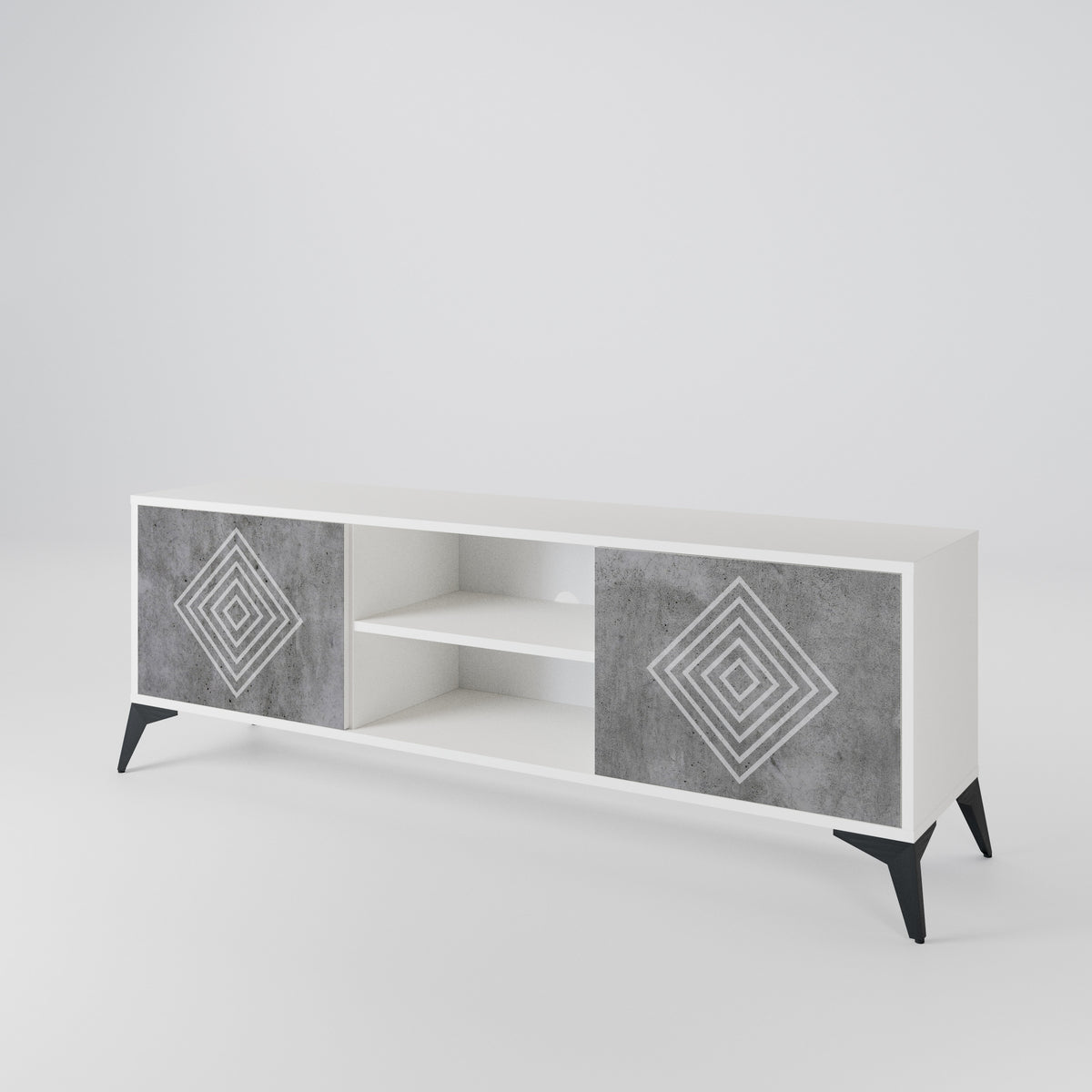 POLYGONAL ARTISTRY Dvoudveřový TV stolek