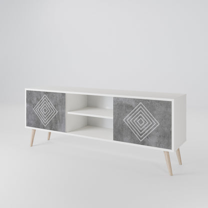 POLYGONAL ARTISTRY Dvoudveřový TV stolek