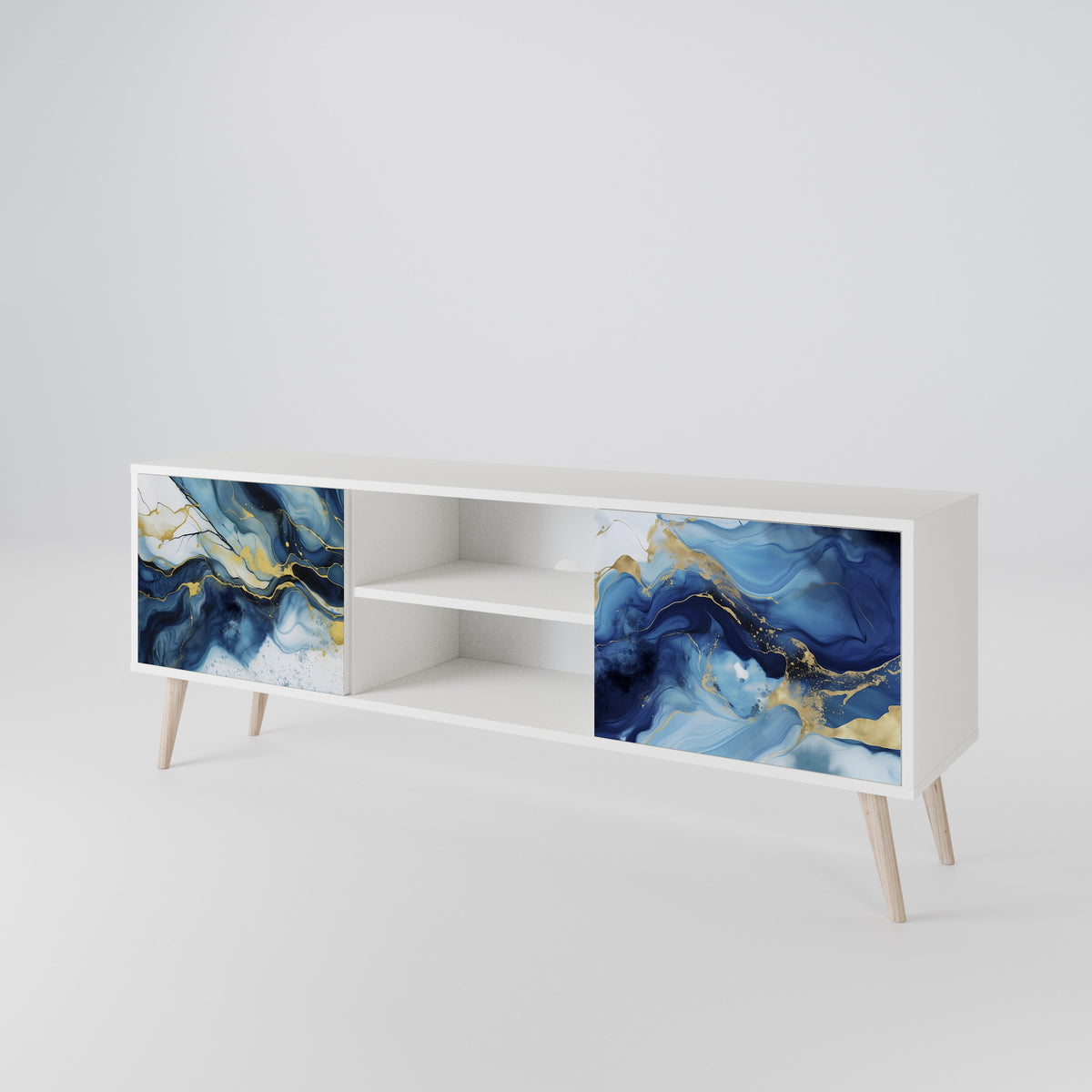 INKY MARBLE Mueble de TV de 2 Puertas
