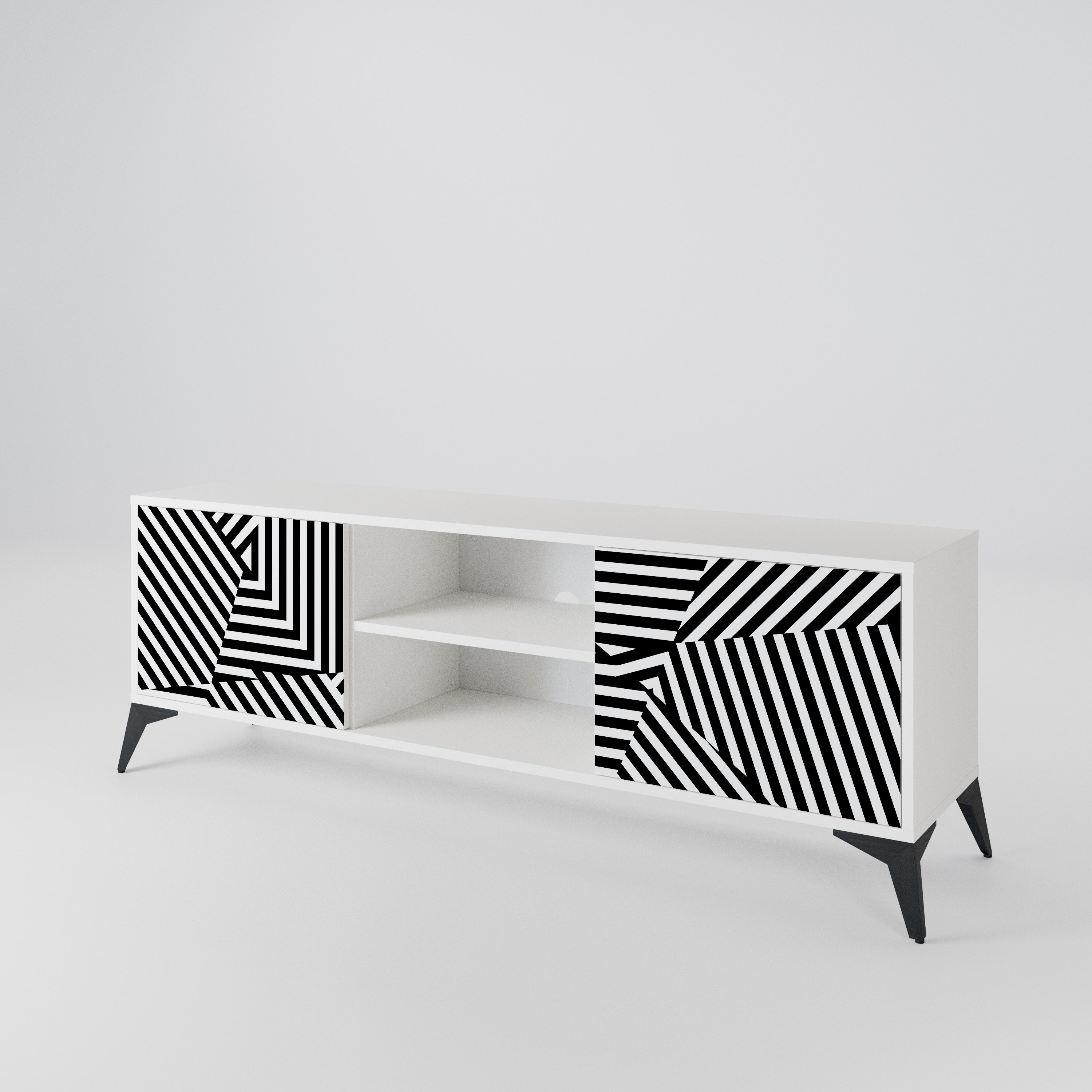 ILLUSIONARY LATTICE 2-Door TV Cabinet