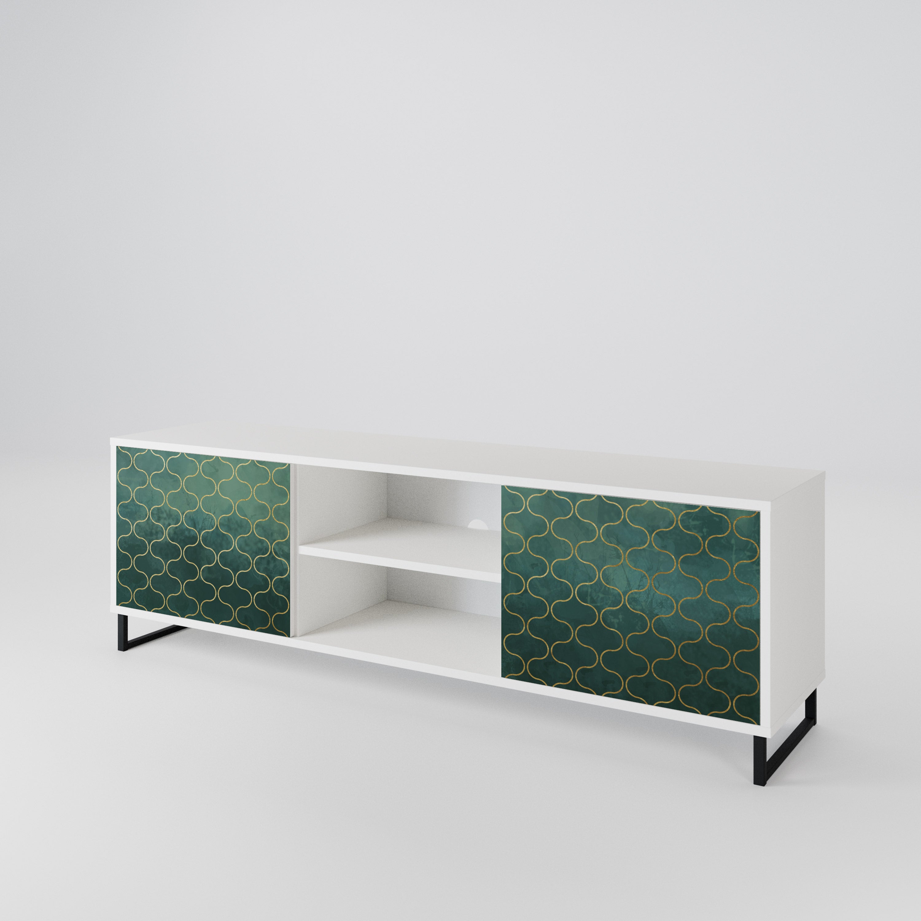 TESSELATED GREENERY 2-Door TV Cabinet