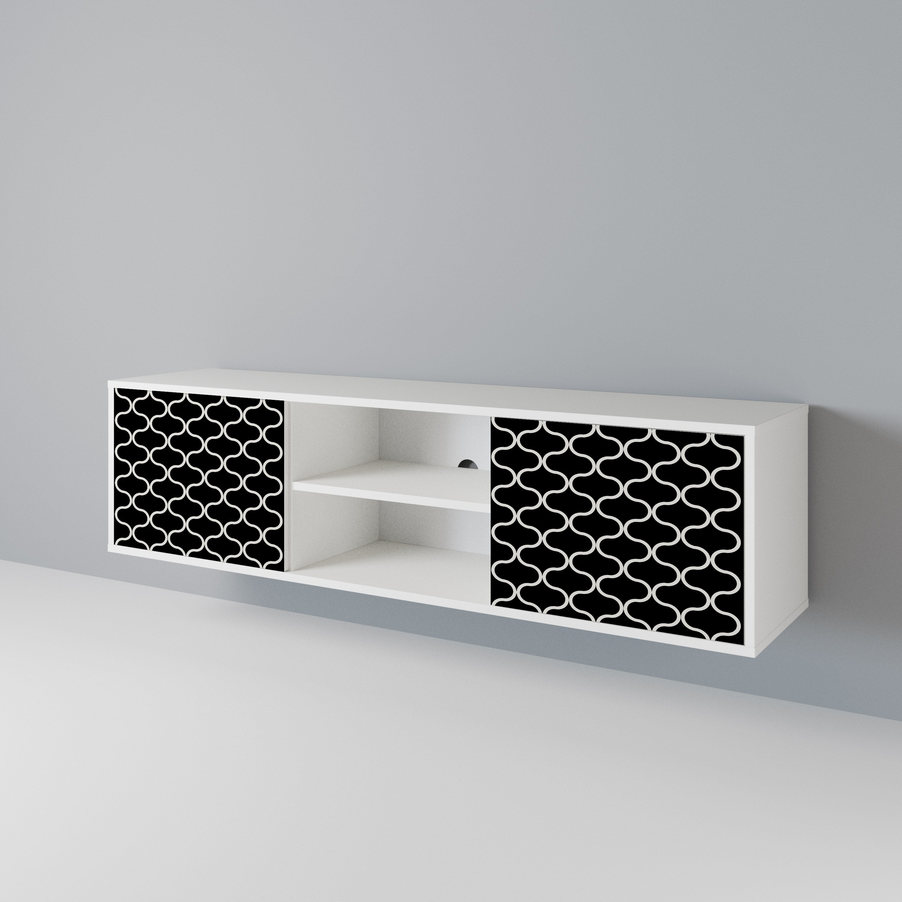 TESSELATED BLACKNESS 2-Door TV Cabinet