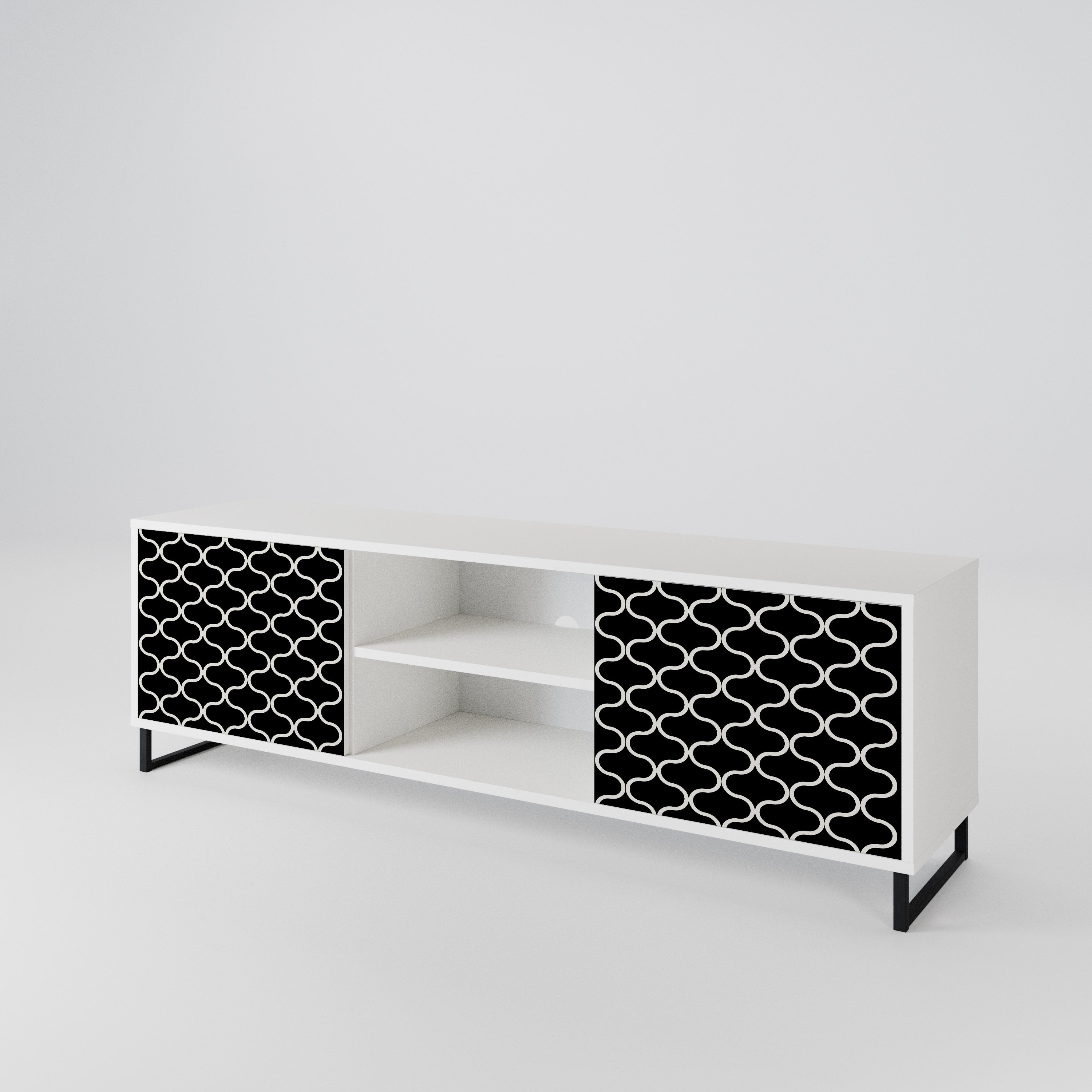 TESSELATED BLACKNESS 2-Door TV Cabinet