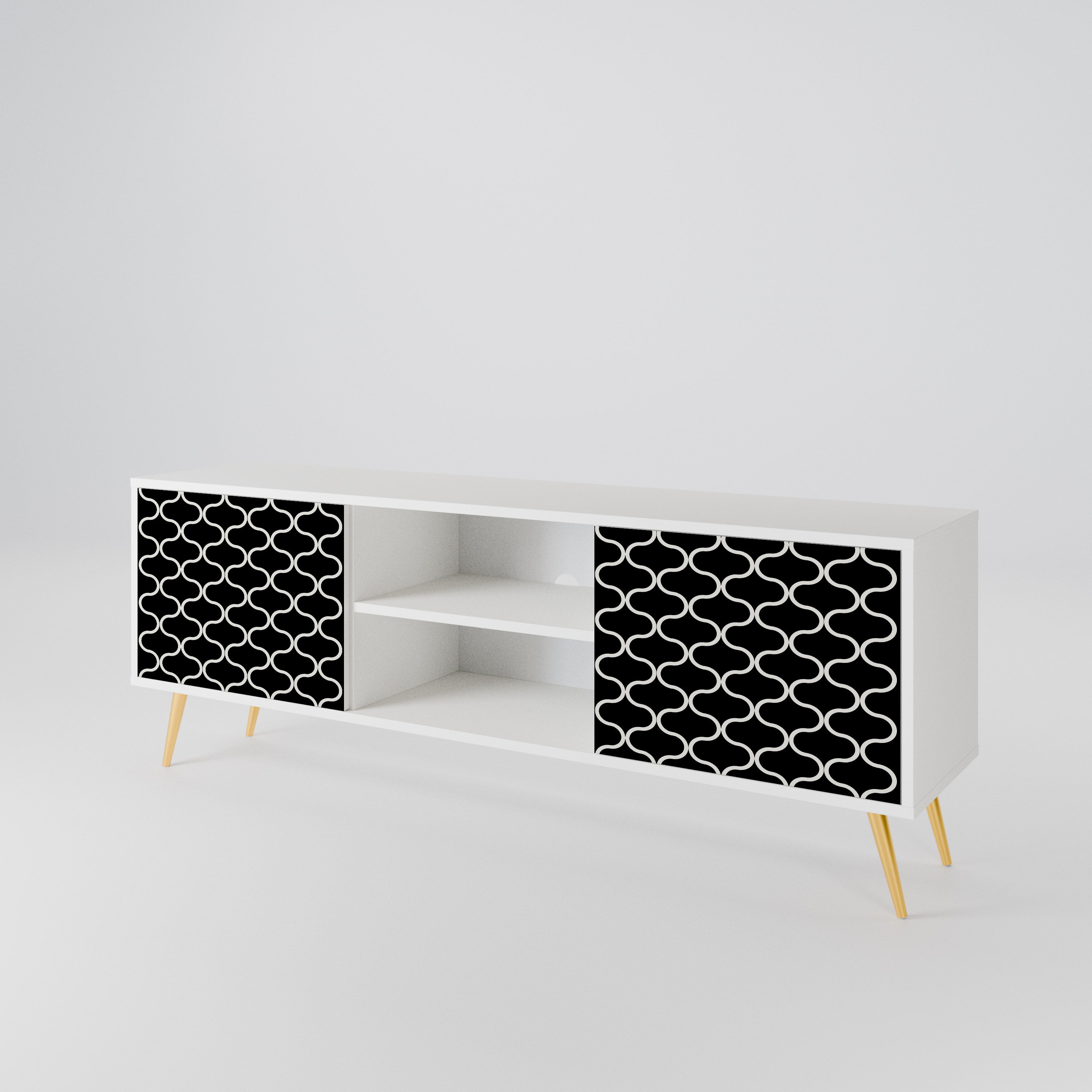 TESSELATED BLACKNESS 2-Door TV Cabinet