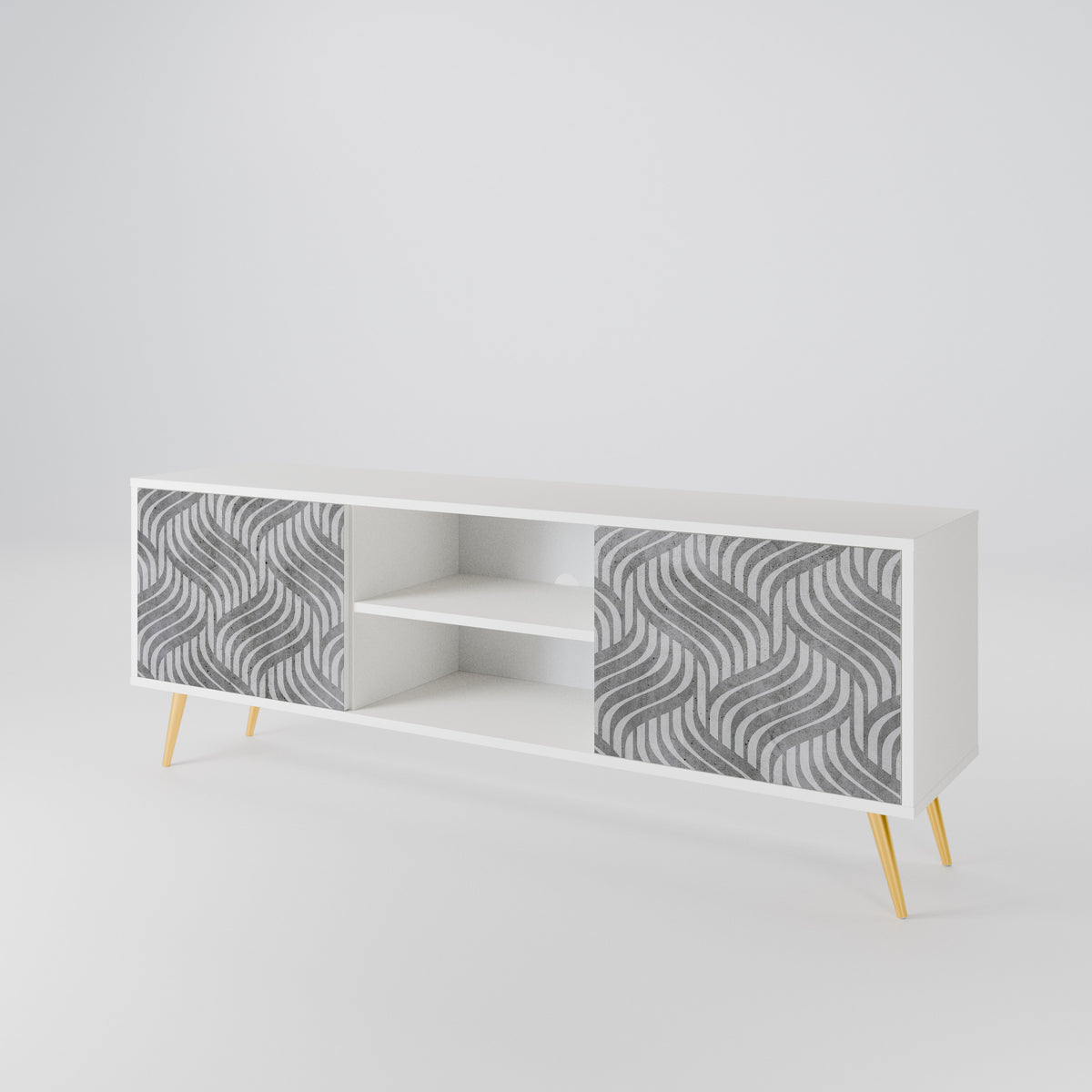 CONCRETE MOVEMENT Mueble de TV de 2 Puertas