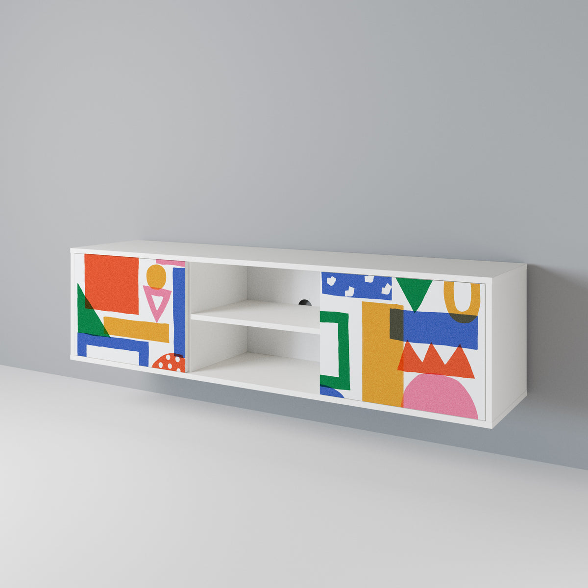 GEOMETRIC GLIMMER Mueble de TV de 2 Puertas