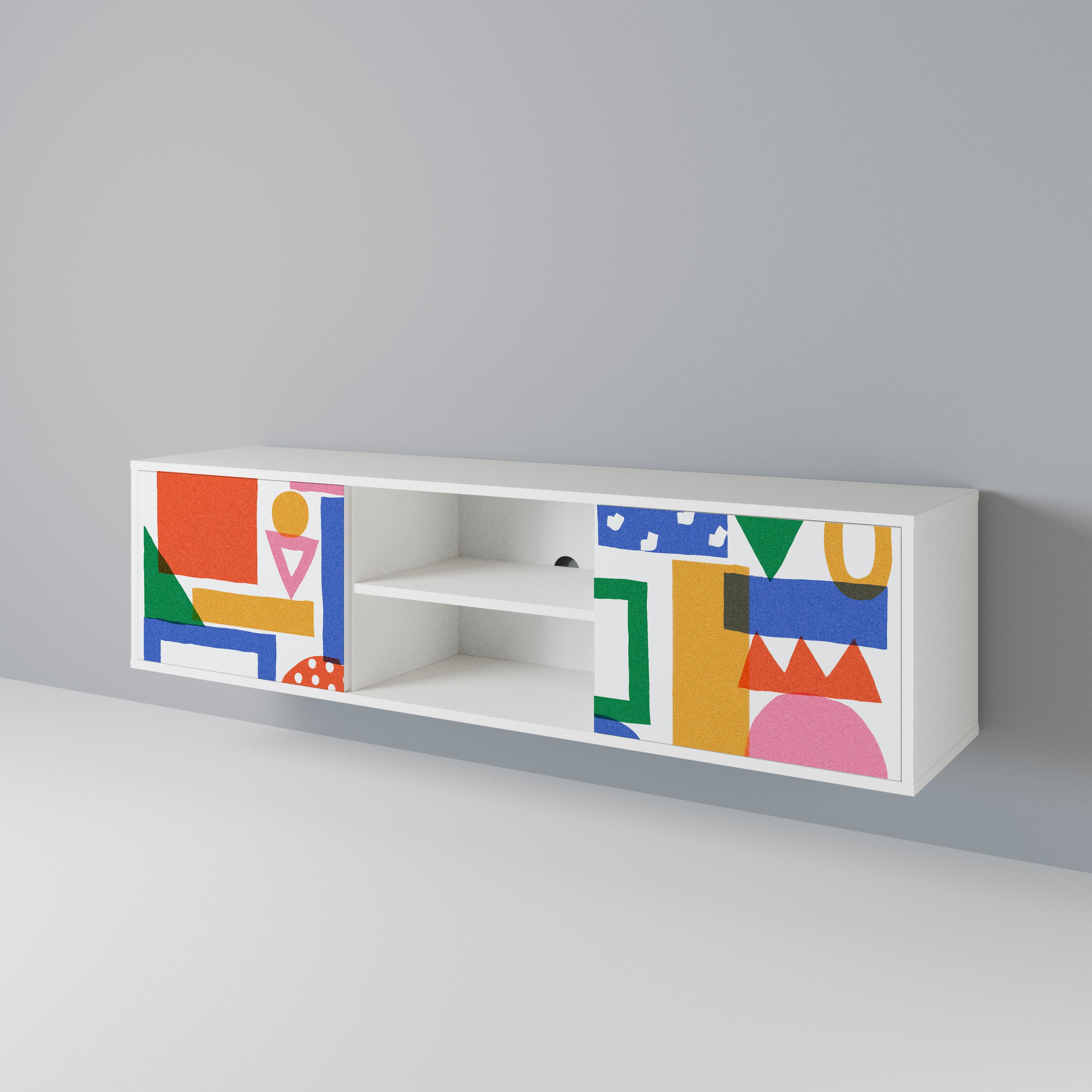 GEOMETRIC GLIMMER Mueble de TV de 2 Puertas