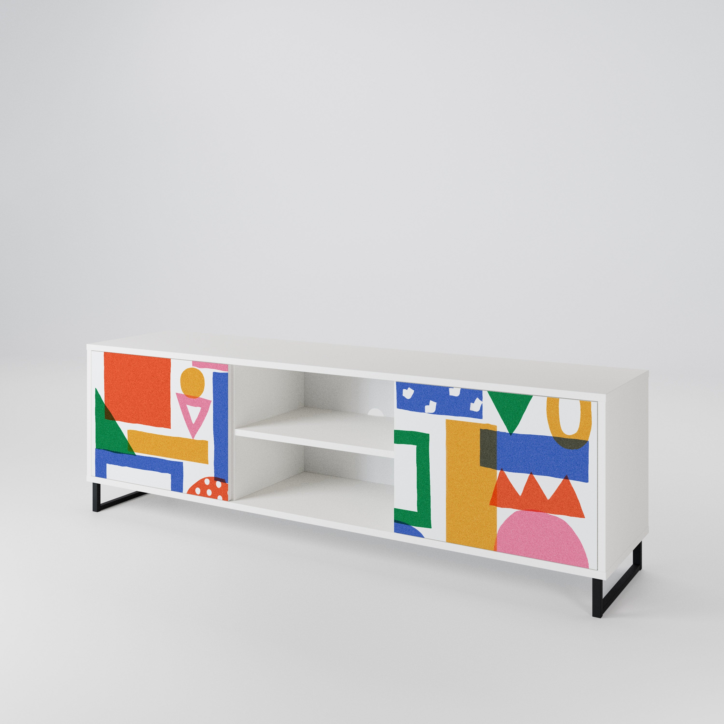 GEOMETRIC GLIMMER Mueble de TV de 2 Puertas