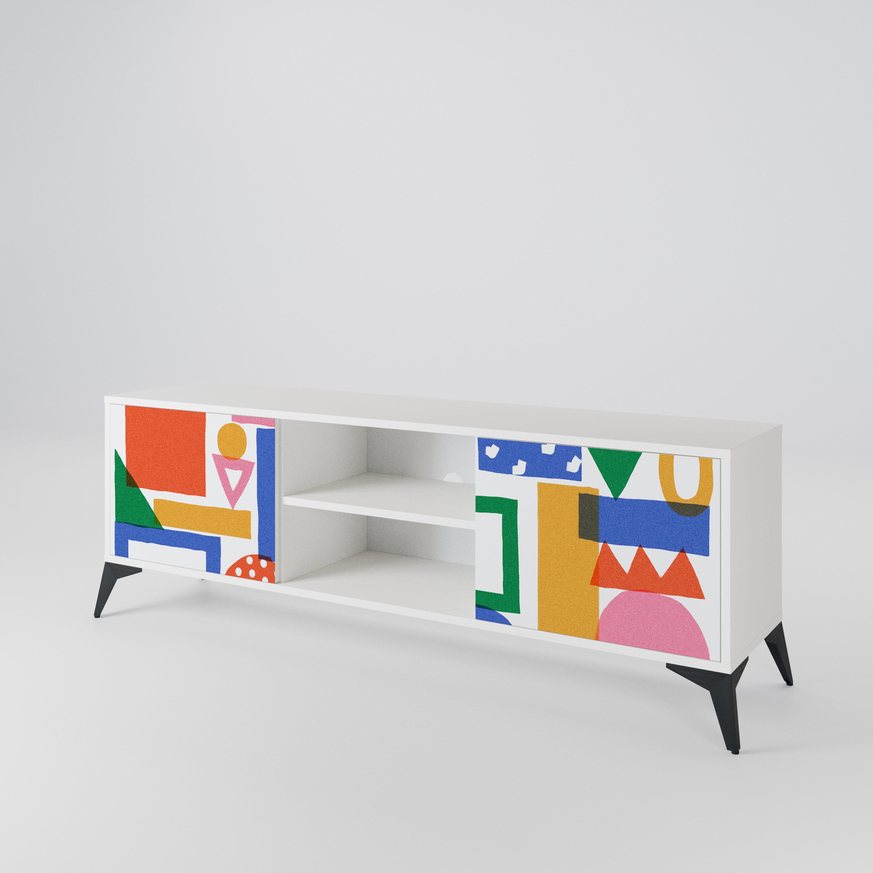 GEOMETRIC GLIMMER Mueble de TV de 2 Puertas