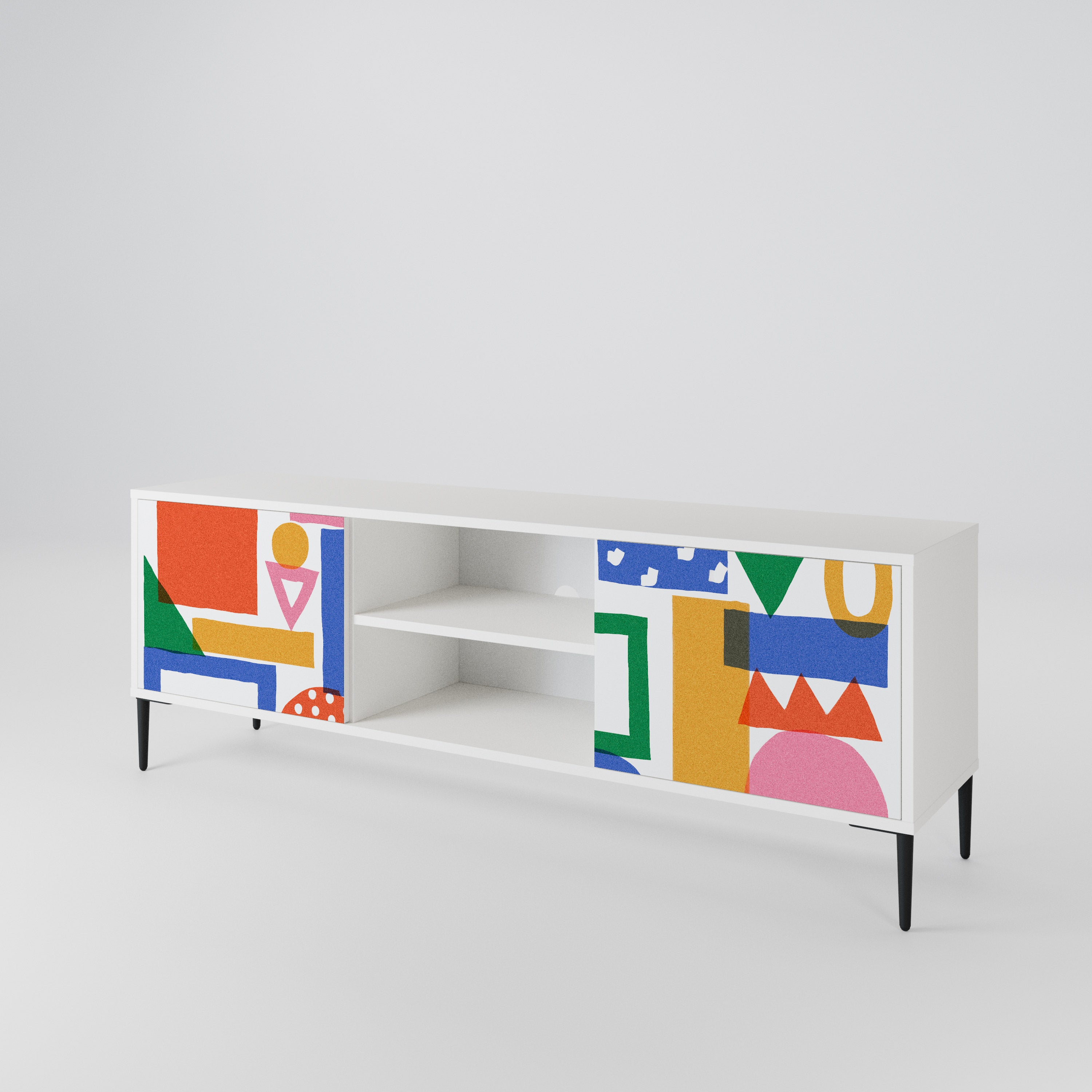GEOMETRIC GLIMMER Mueble de TV de 2 Puertas