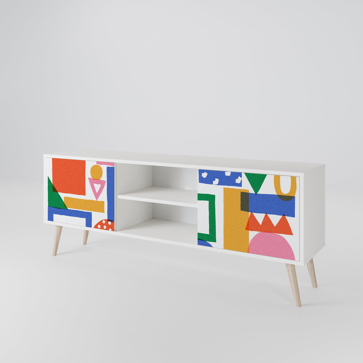 GEOMETRIC GLIMMER Mueble de TV de 2 Puertas