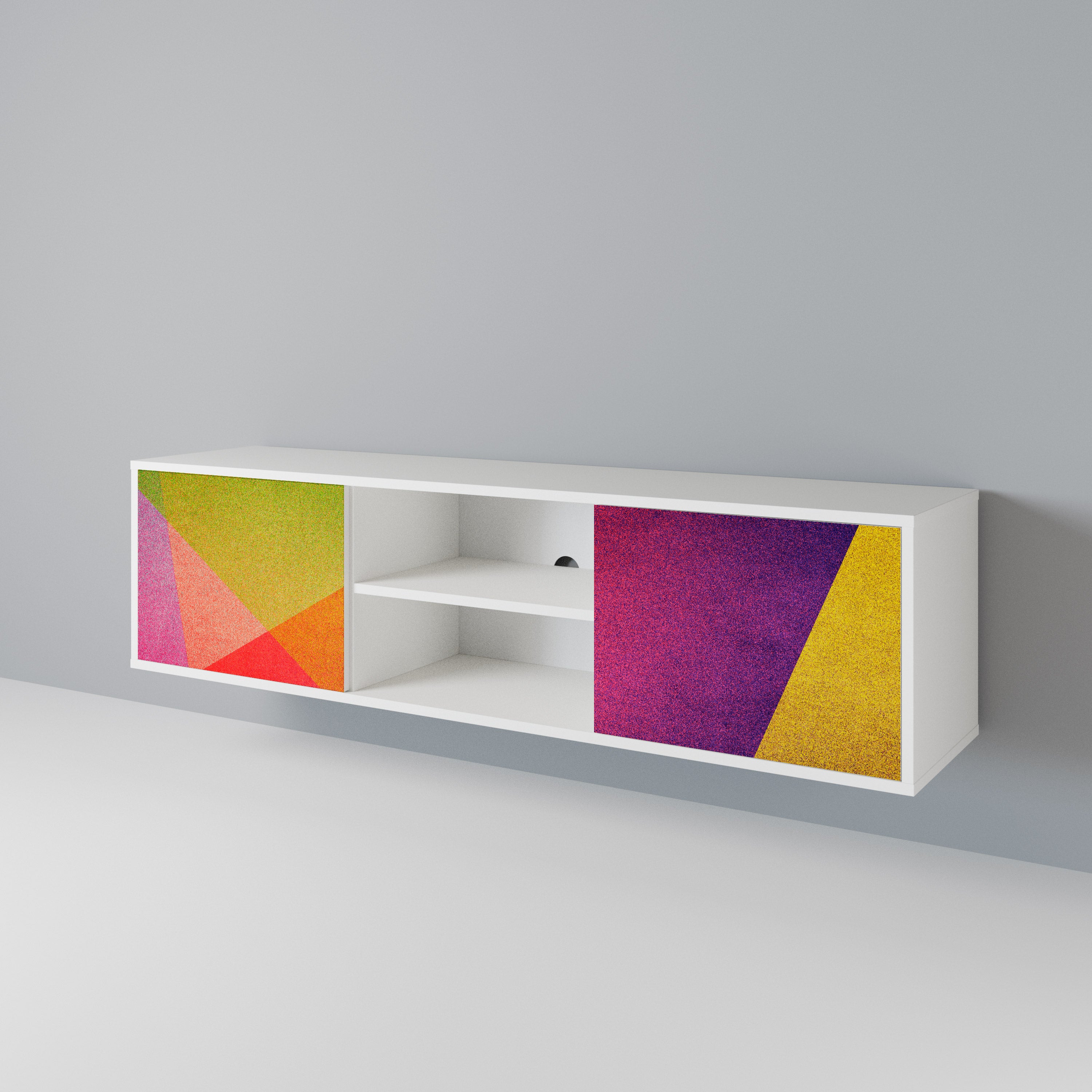 VIVID GEOMETRY Mueble de TV de 2 Puertas