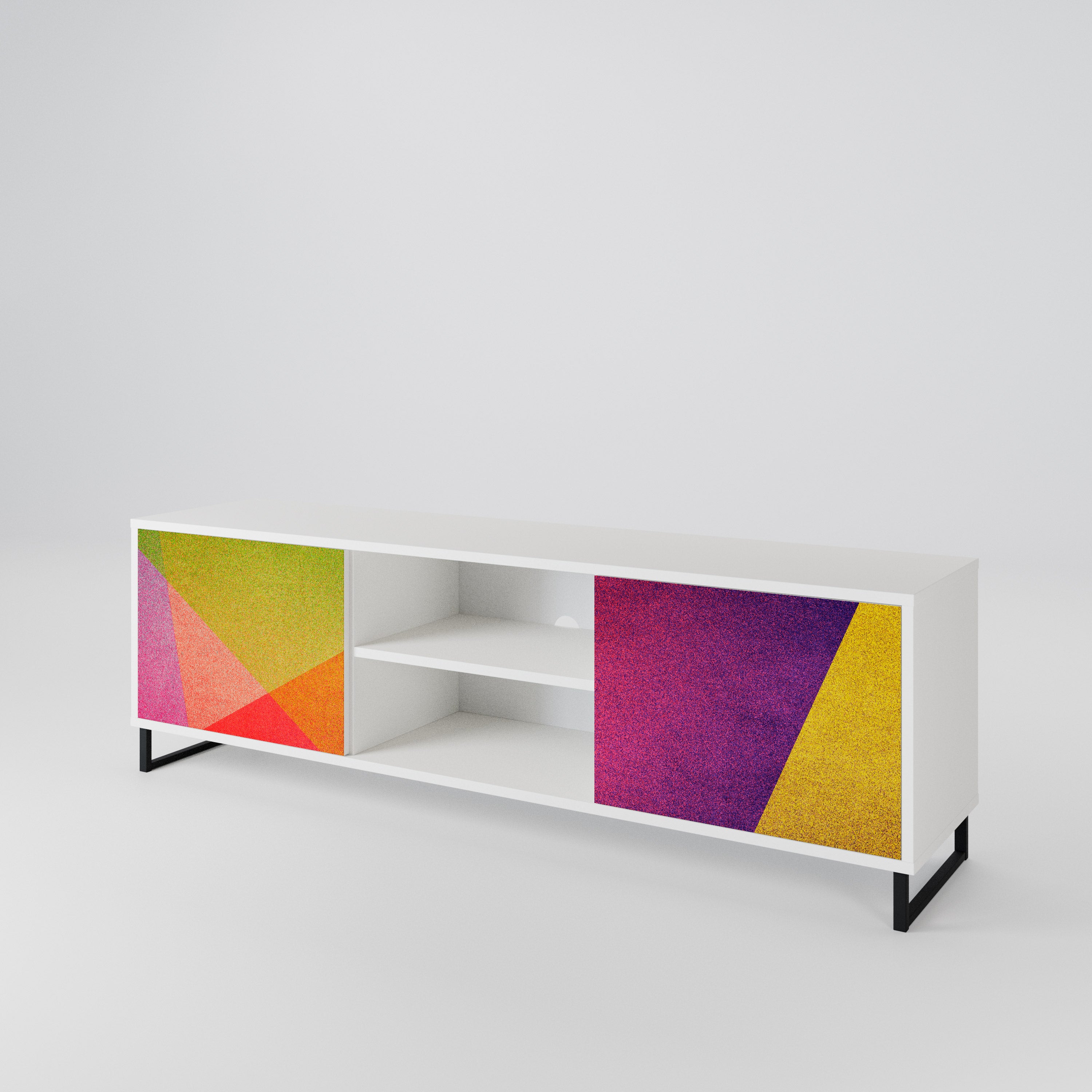 VIVID GEOMETRY Mueble de TV de 2 Puertas