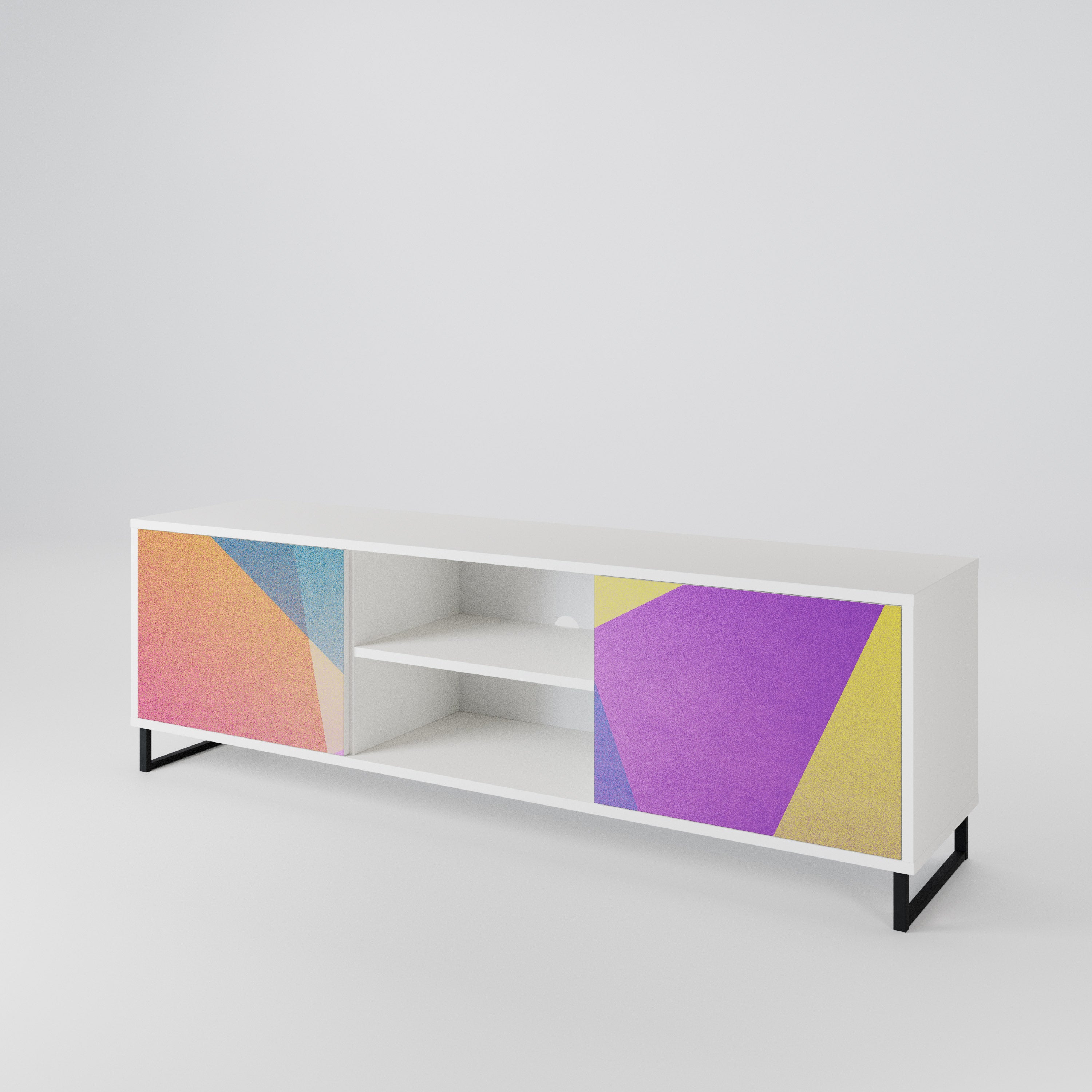 BRIGHT GEOMETRY Mueble de TV de 2 Puertas