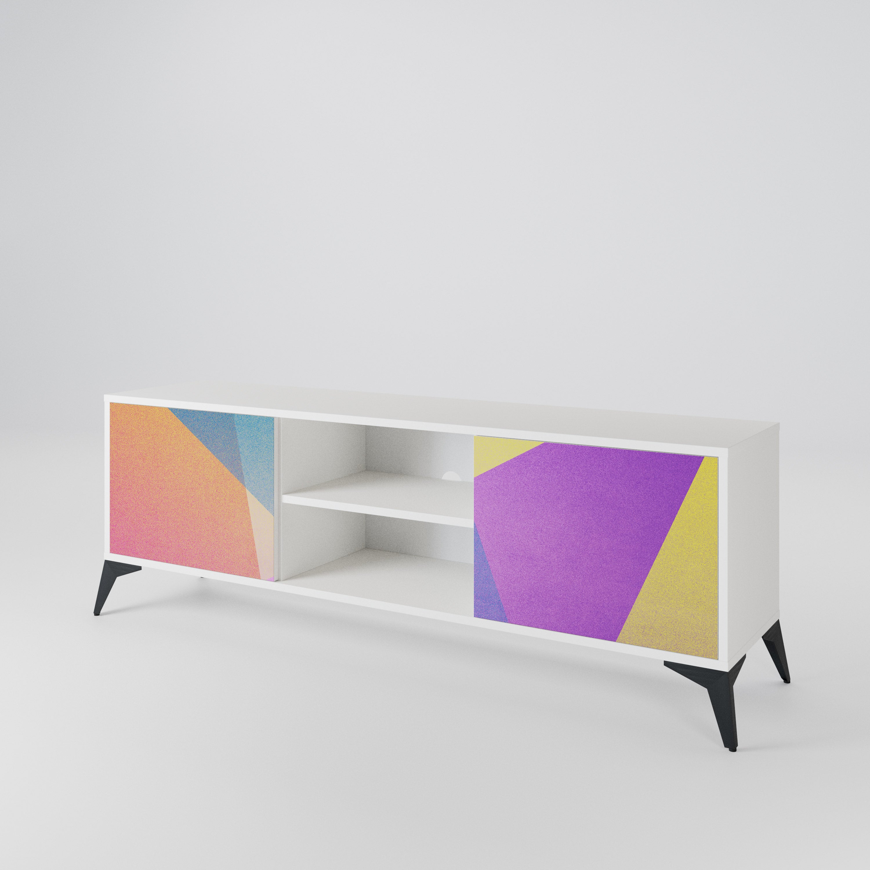 BRIGHT GEOMETRY Mueble de TV de 2 Puertas