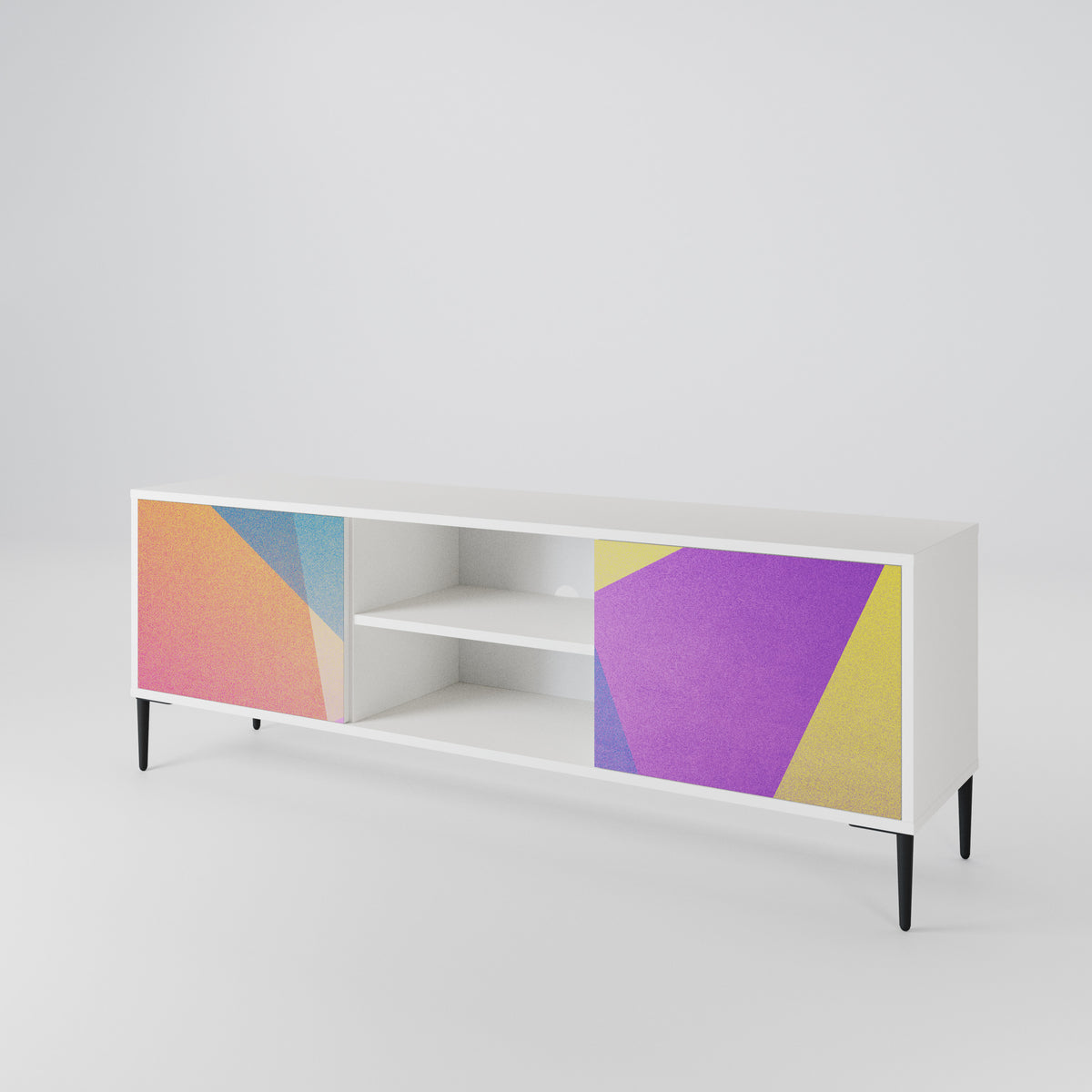 BRIGHT GEOMETRY Mueble de TV de 2 Puertas