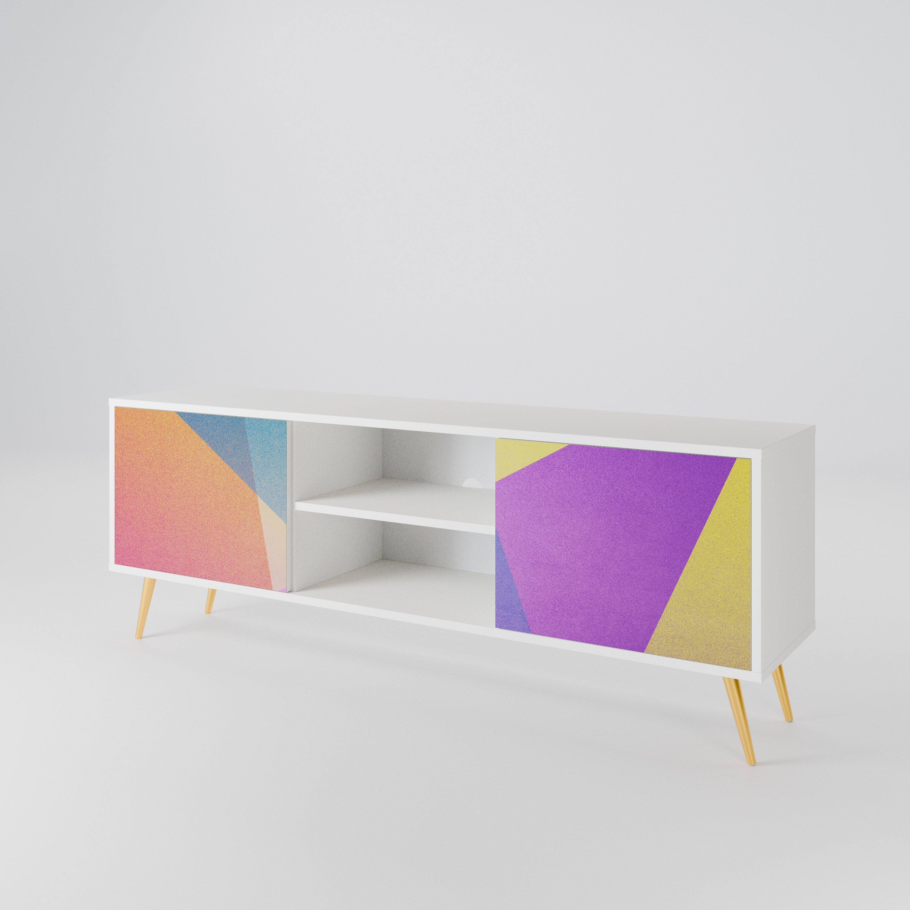 BRIGHT GEOMETRY Mueble de TV de 2 Puertas