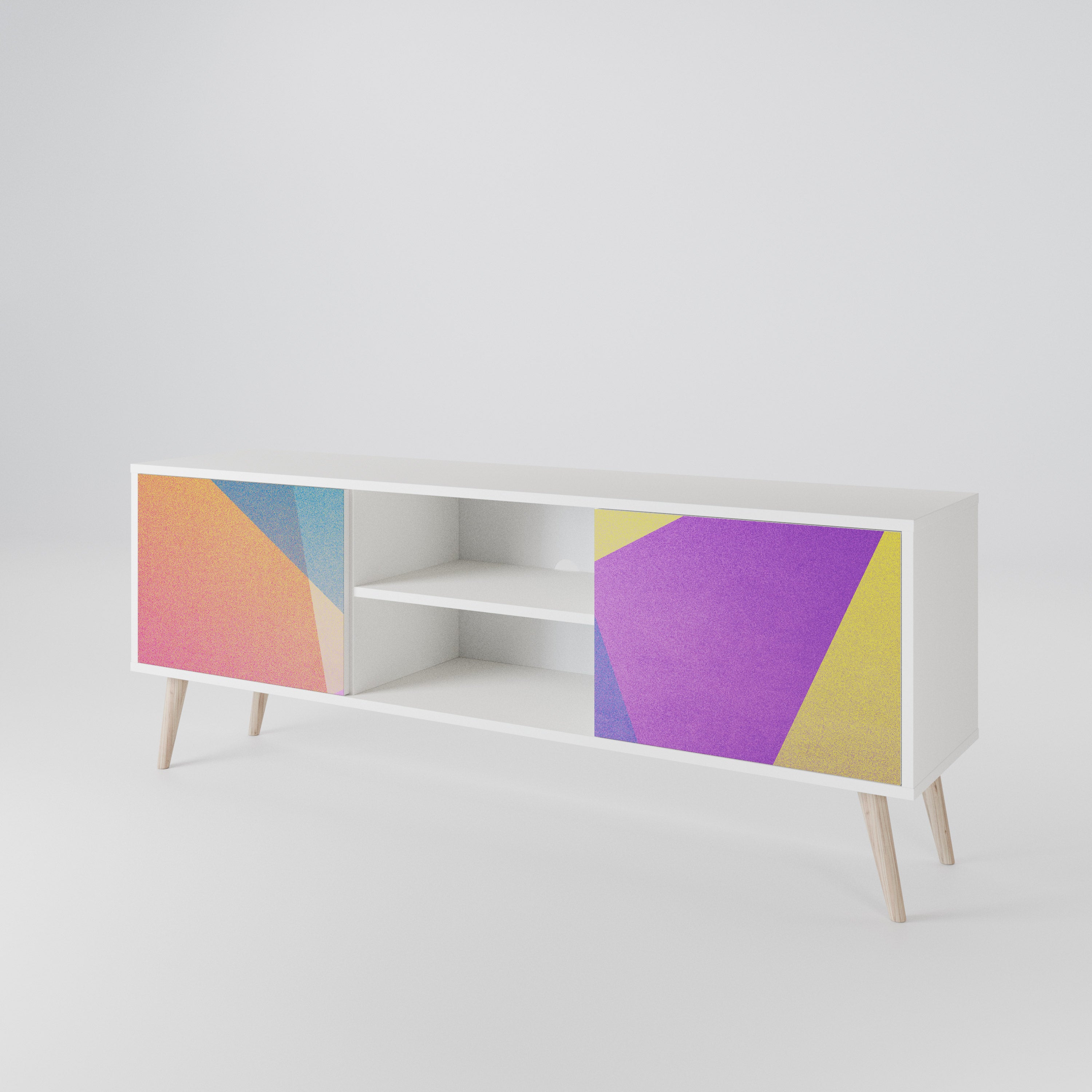 BRIGHT GEOMETRY Mueble de TV de 2 Puertas