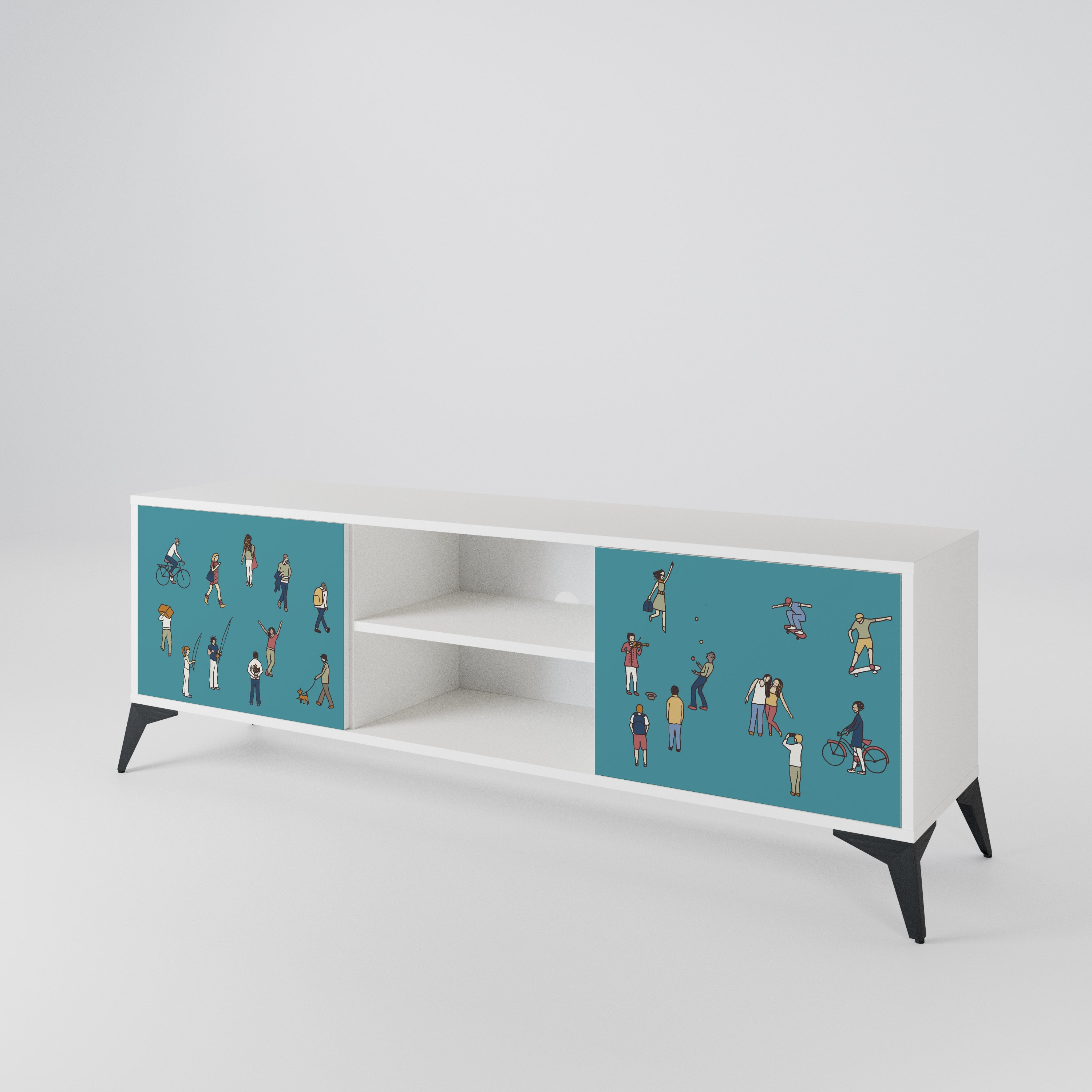 COLLECTIVE STREAM Mueble de TV de 2 Puertas