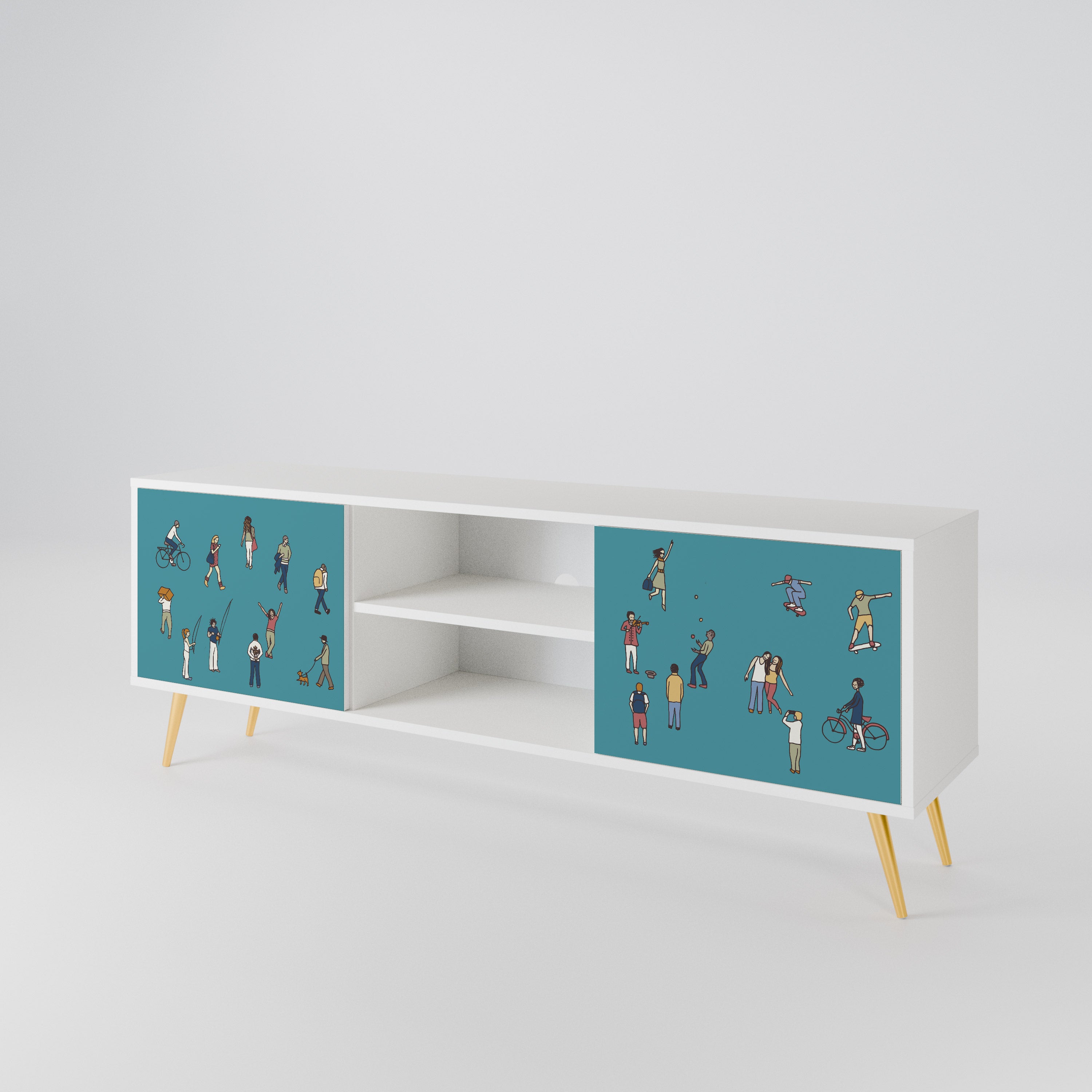 COLLECTIVE STREAM Mueble de TV de 2 Puertas
