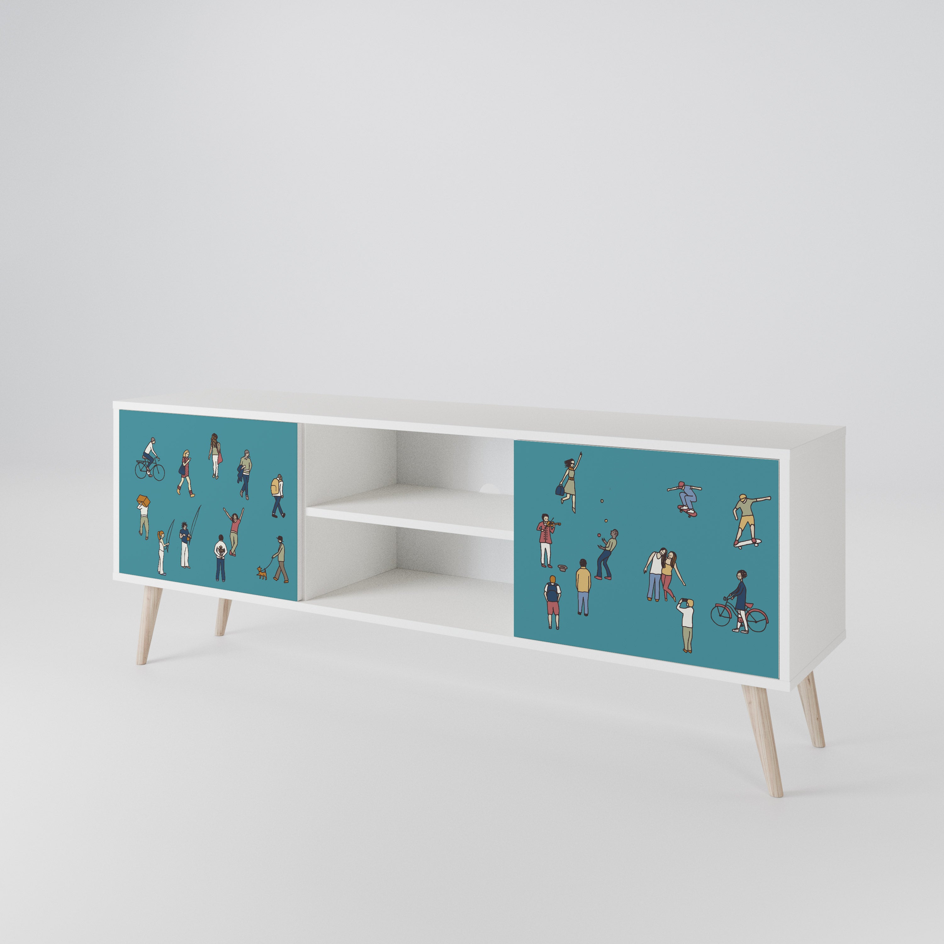 COLLECTIVE STREAM Mueble de TV de 2 Puertas
